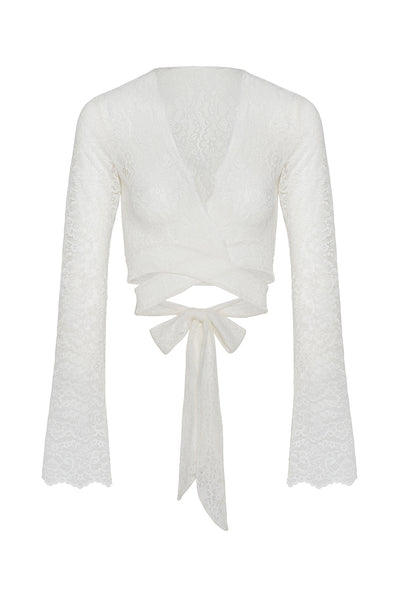 Palm Island Lace Top - Bridal White