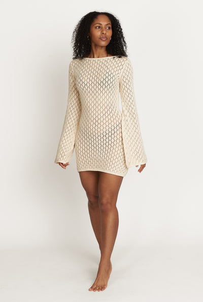 Bimini Crochet Dress - Natural