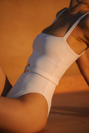 Hamptons One Piece - White Texture