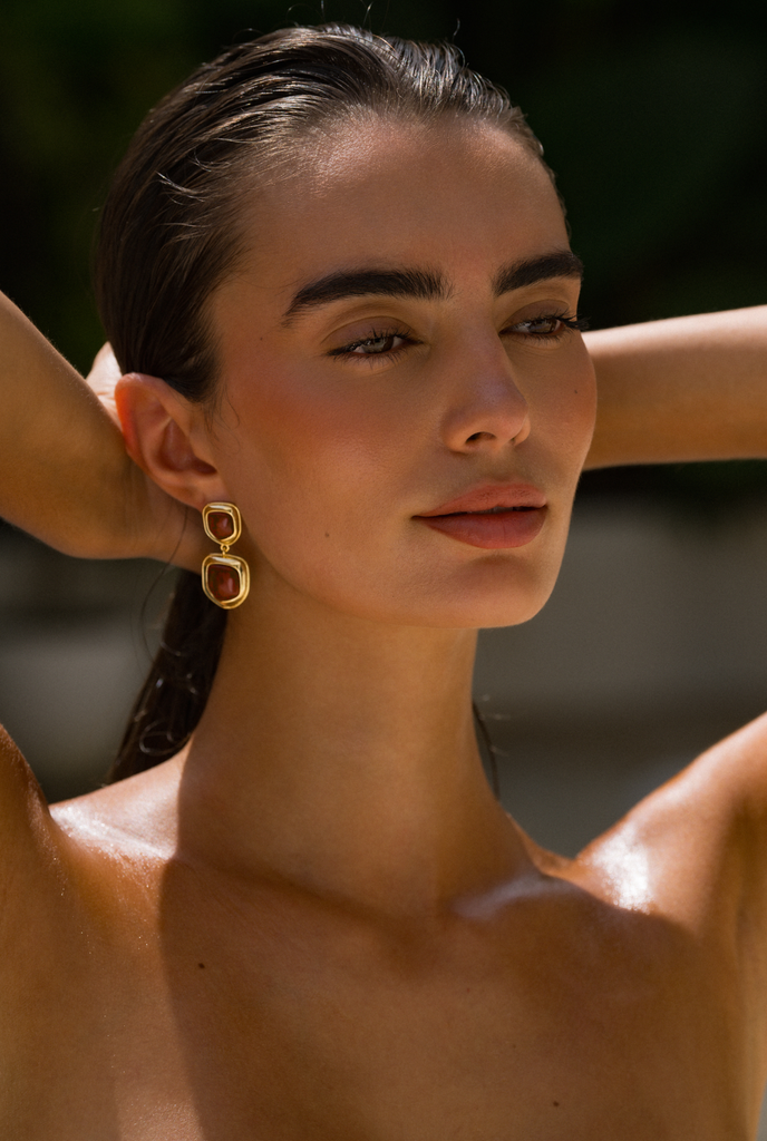 ATD x Daisy Jasper Organic Double Drop Earrings