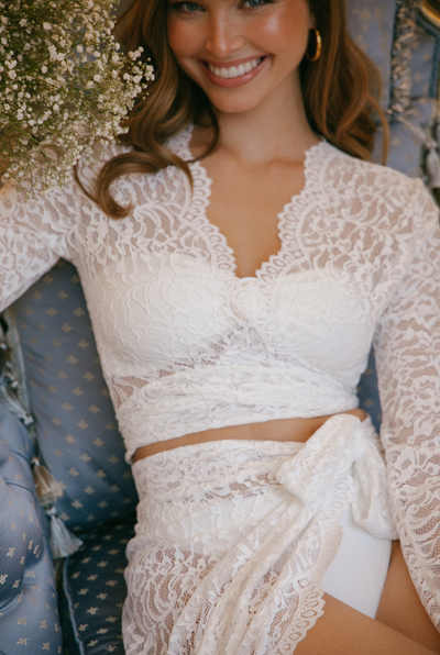 Palm Island Lace Top - Bridal White