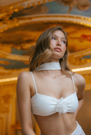Barbuda Top with Lace Scarf - Bridal White