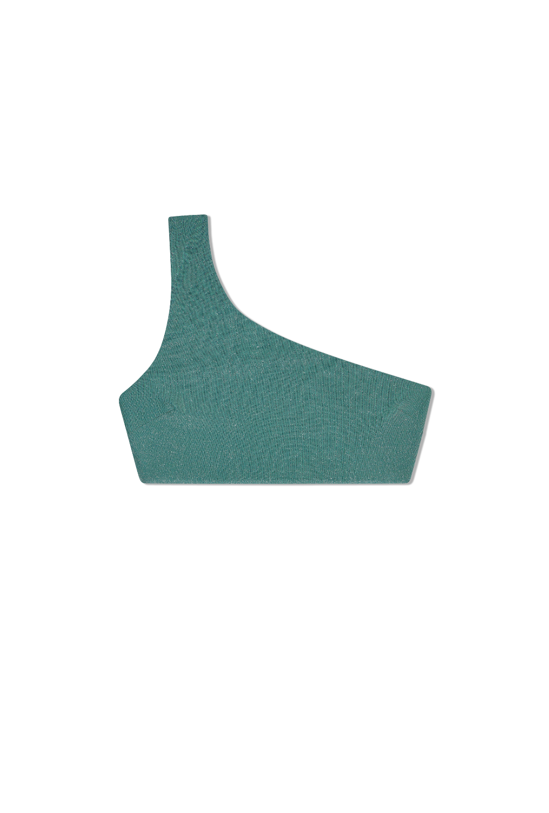 Bequia One Shoulder Top - Sea Green Shimmer Lurex