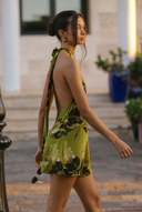 Ibiza Dress - Chartreuse Floral