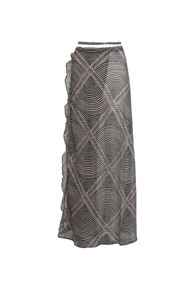 Barcelona Wrap Skirt - Onyx Stripe