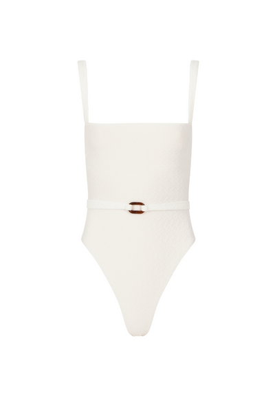 Hamptons One Piece - White Texture