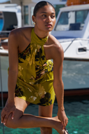 Ibiza Dress - Chartreuse Floral