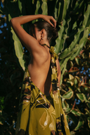 Ibiza Dress - Chartreuse Floral