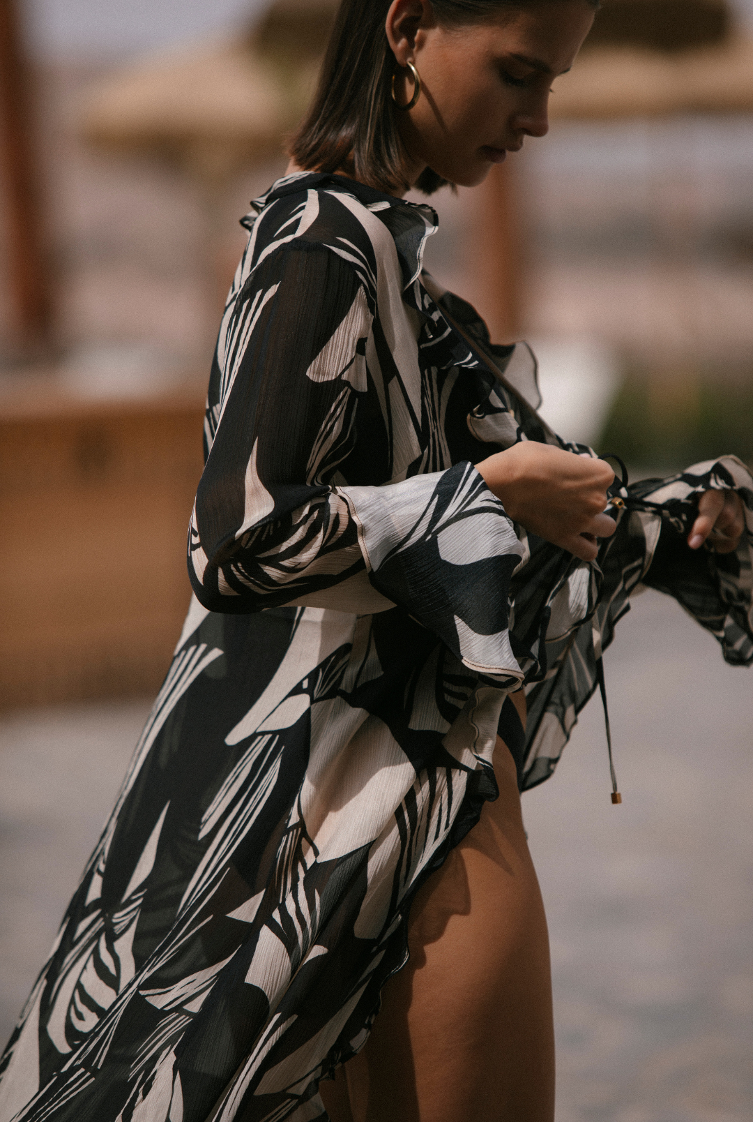 Martinique Kaftan - Desert Noir Print