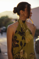 Ibiza Dress - Chartreuse Floral