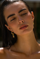 ATD x Daisy Red Jasper Square Chubby Hoop Earrings
