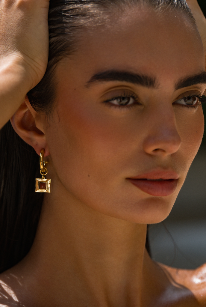 ATD x Daisy Jasper Square Chubby Hoop Earrings