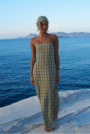 St Tropez Dress - Navy/Gold Link Print