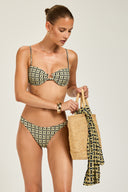 Amalfi Bottom - Navy/Gold Link Print