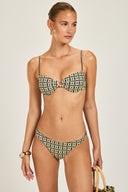 Aruba Top - Navy/Gold Link Print