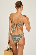 Aruba Top - Navy/Gold Link Print