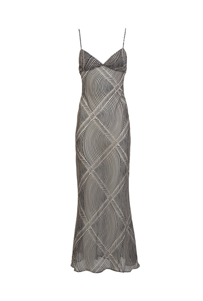 London Slip Dress - Onyx Stripe