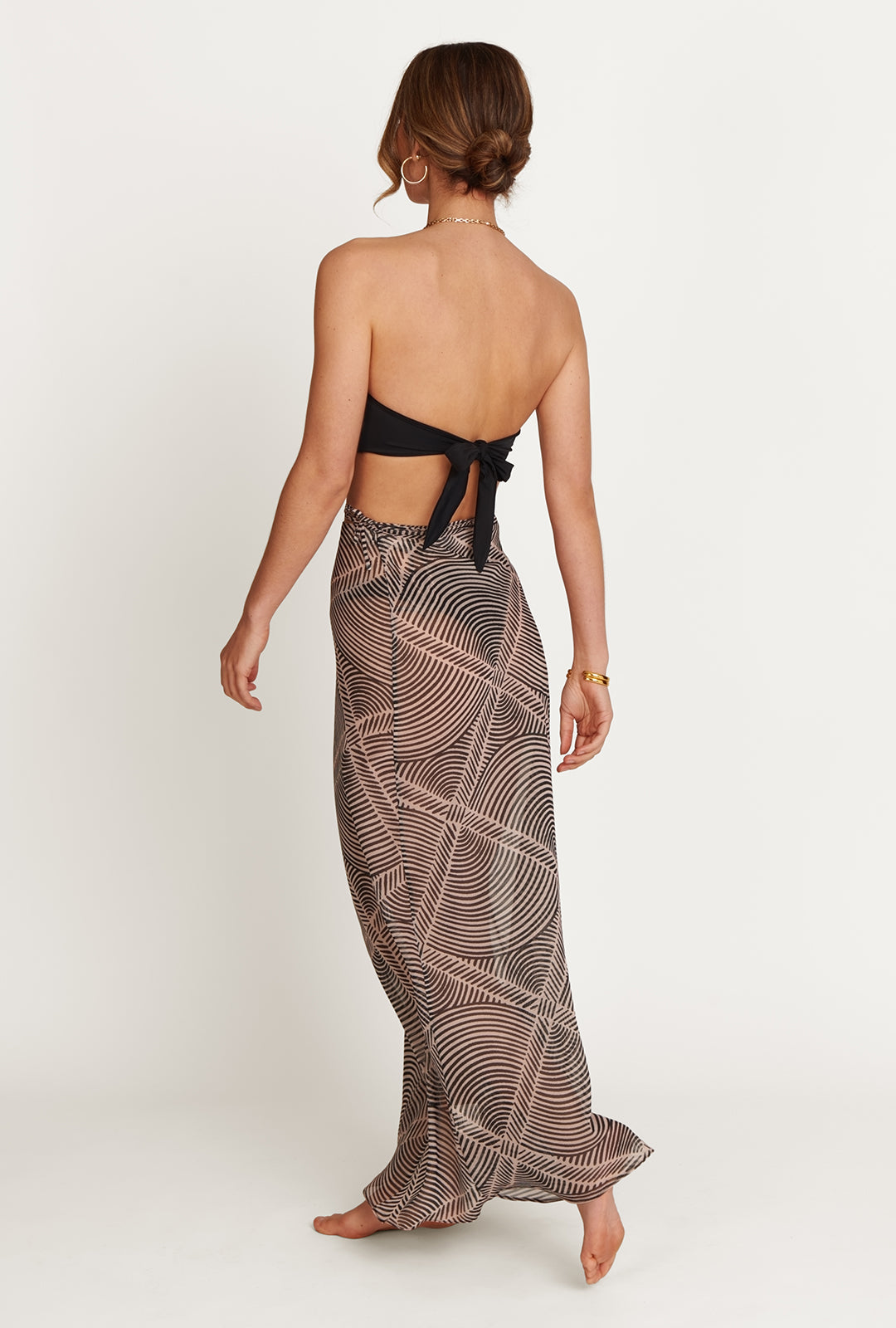 Barcelona Wrap Skirt - Onyx Stripe