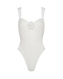Barbuda One Piece with Lace Scarf - Bridal White
