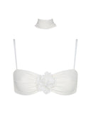 Barbuda Top with Lace Scarf - Bridal White