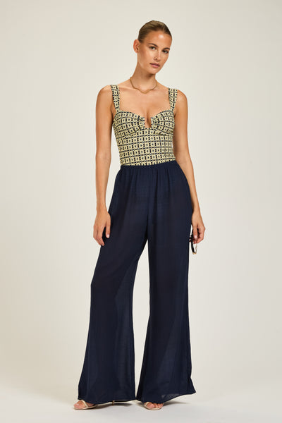 St Barts Pant - French Navy Crinkle
