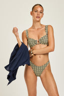 Maui Bottom - Navy/Gold Link Print