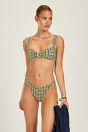 Cannes Top - Navy/Gold Link Print