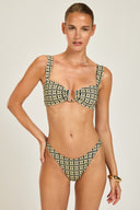 Cannes Top - Navy/Gold Link Print