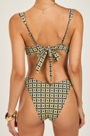 Maui Bottom - Navy/Gold Link Print
