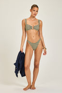 Cannes Top - Navy/Gold Link Print