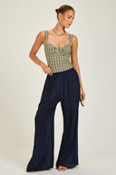 Cannes One Piece - Navy/Gold Link Print