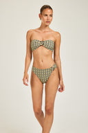 Cayman Island Top - Navy/Gold Link Print