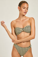 Cayman Island Top - Navy/Gold Link Print
