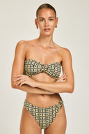 Cayman Island Top - Navy/Gold Link Print