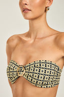 Cayman Island Top - Navy/Gold Link Print