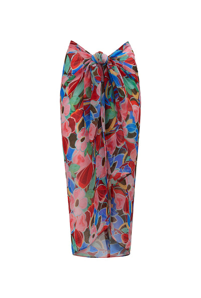 Santorini Sarong - Retro Bloom Print
