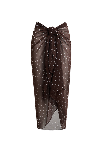 Santorini Sarong - Espresso/Ivory Polka Dot
