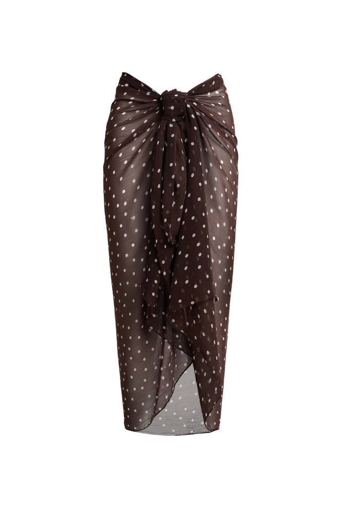 Santorini Sarong Espresso Ivory Polka Dot