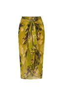 Santorini Sarong - Chartreuse Floral
