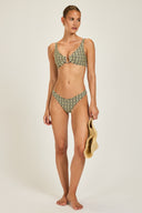 Fiji Bottom - Navy/Gold Link Print