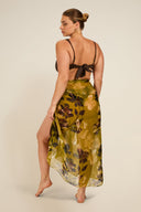 Santorini Sarong - Chartreuse Floral