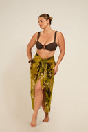 Santorini Sarong - Chartreuse Floral