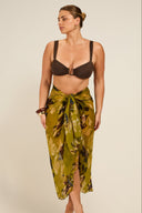 Santorini Sarong - Chartreuse Floral