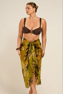 Santorini Sarong - Chartreuse Floral