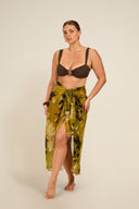 Santorini Sarong - Chartreuse Floral