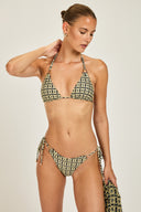 Gili Top - Navy/Gold Link Print