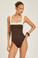Grenada One Piece - Espresso/Ivory