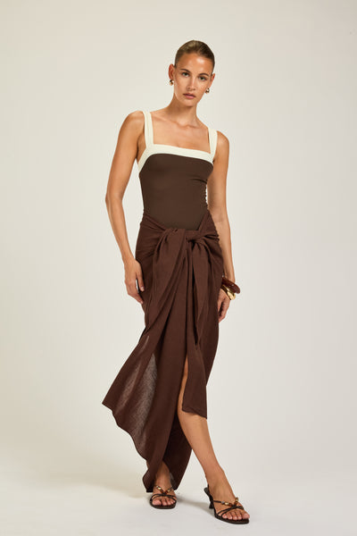 Grenada One Piece - Espresso/Ivory