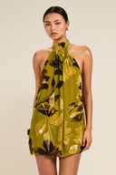 Ibiza Dress - Chartreuse Floral