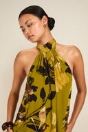 Ibiza Dress - Chartreuse Floral